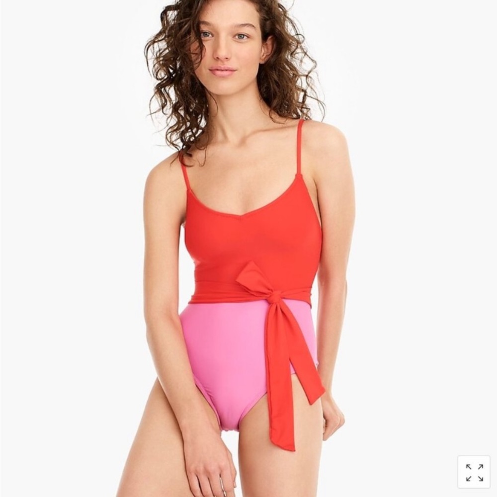 J Crew color block one piece swim.  Worn once.